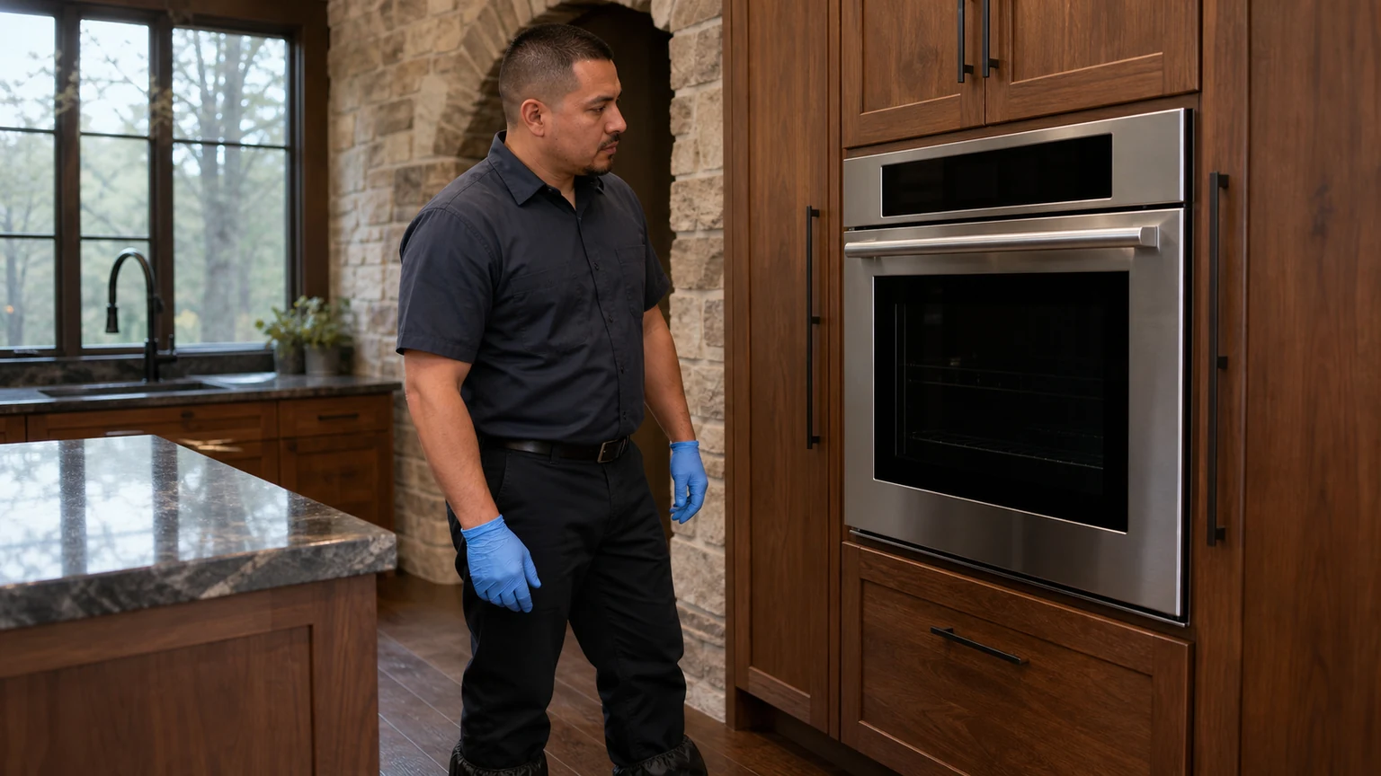 Built-in wall oven diagnostic visit in the service area