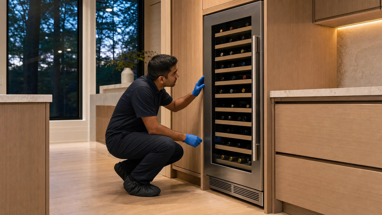 Built-in wine cooler diagnostic visit in the service area